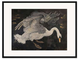 Gerahmter Kunstdruck Dunkler Schwan