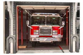 Cuadro de madera Fire truck in Eufaula, Alabama - HADYPHOTO