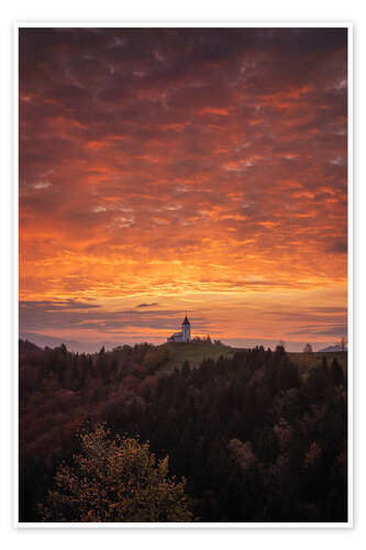 Poster Burning sky above Slovenia