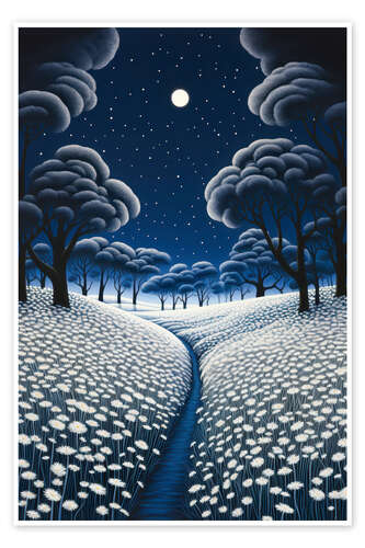 Plakat Night over the Sea of Flowers