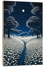 Wood print Night over the Sea of Flowers - Peter Roder