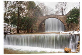 Akrylglastavla Stone bridge and waterfall - George Pachantouris