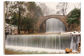 Wood print Stone bridge and waterfall - George Pachantouris