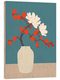 Tableau en bois Japanese vase - EL BUEN LIMÒN