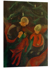 Tableau en verre acrylique Two Children under the Christmas Tree, 1914 - Paul Adolf Seehaus