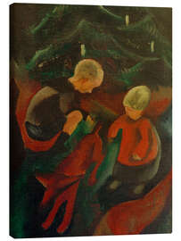 Canvas-taulu Two Children under the Christmas Tree, 1914 - Paul Adolf Seehaus