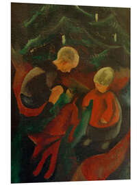 Hartschaumbild Zwei Kinder unterm Weihnachtsbaum, 1914