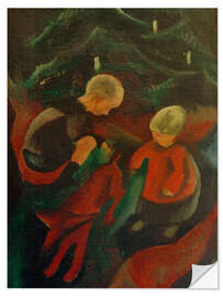 Wandsticker Zwei Kinder unterm Weihnachtsbaum, 1914