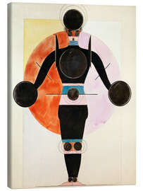Canvas-taulu Figurine with bronzed discs, 1926 - Oskar Schlemmer
