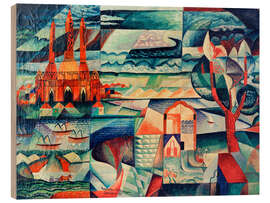 Wood print Russian picture sheet, 1918