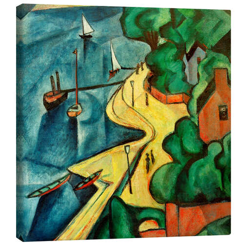 Canvas print Rhine bank near Bonn, 1913