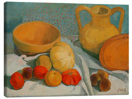 Stampa su tela Still Life with Yellow Bowl and Clay Jug, 1906 - Paula Modersohn-Becker