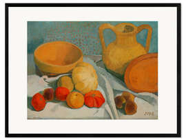 Framed art print Still Life with Yellow Bowl and Clay Jug, 1906 - Paula Modersohn-Becker