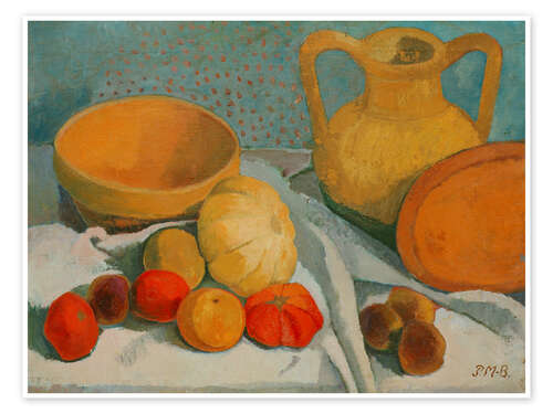 Póster Still Life with Yellow Bowl and Clay Jug, 1906