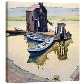 Tableau sur toile Dredging ship on the Moselle, 1928 - Nico Klopp