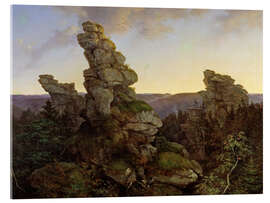 Tableau en verre acrylique The Greifensteine in the Saxon Ore Mountains, 1840 - Ernst Ferdinand Oehme