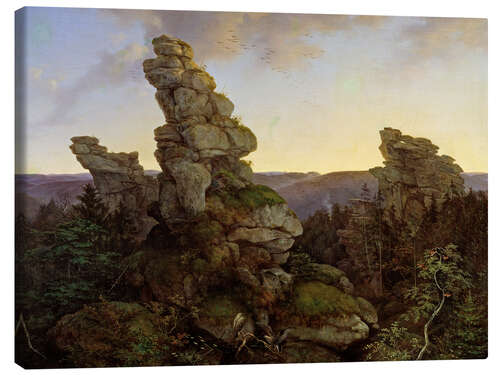 Lienzo The Greifensteine in the Saxon Ore Mountains, 1840