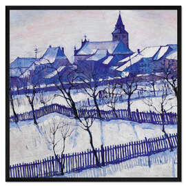 Gerahmter Kunstdruck Remich im Schnee, 1929