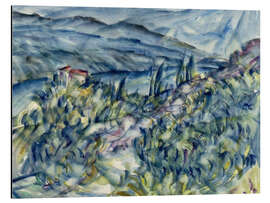 Tableau en aluminium Landscape with a bay and mountains in the background