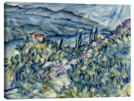 Lienzo Landscape with a bay and mountains in the background - Fritz Schwarz-Waldegg