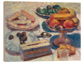 Holzbild Stillleben mit Gebäck, 1929