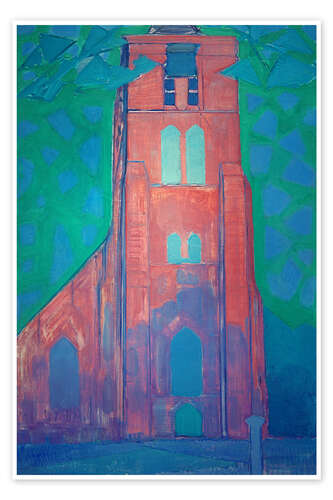 Plakat Zeeland church tower (Church tower of Domburg), 1911