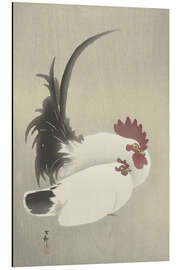 Stampa su alluminio Rooster and hen - Ohara Koson