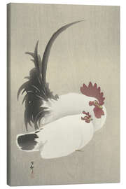 Canvas print Rooster and hen - Ohara Koson