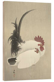 Wood print Rooster and hen - Ohara Koson