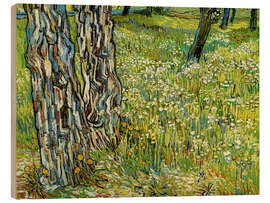 Wood print Tree trunks in the grass, 1890 - Vincent van Gogh