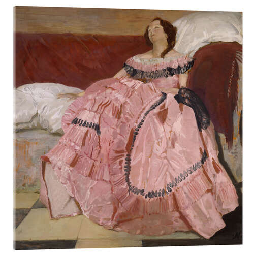 Obraz na szkle akrylowym The Pink Dress - Sir William Nicholson, 1935