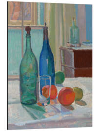 Alubild Blaue und grüne Flaschen und Orangen, 1914 - Spencer Frederick Gore