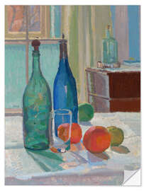 Sticker mural Blue and Green Bottles and Oranges, 1914 - Spencer Frederick Gore