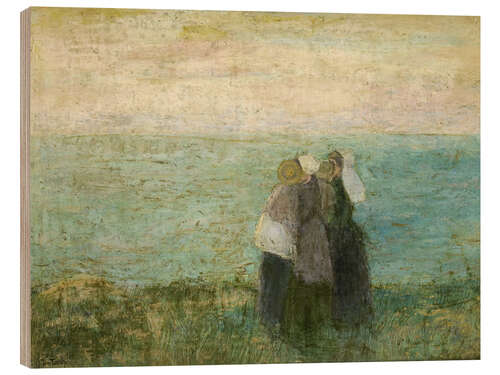 Wood print Women by the sea