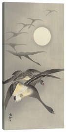 Canvas print Geese at full moon - Ohara Koson