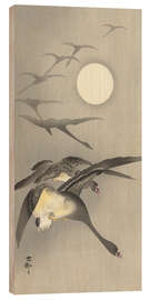 Quadro de madeira Geese at full moon - Ohara Koson