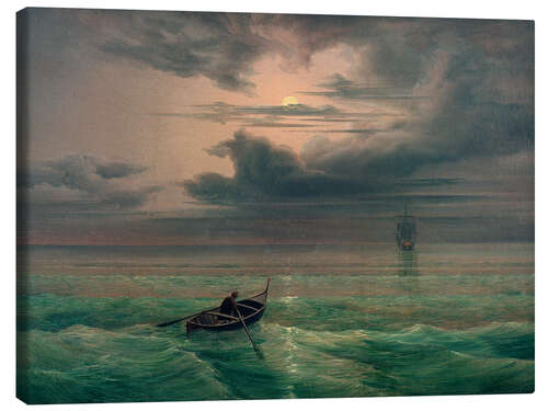 Canvas print Moonlit Night on the Gulf of Salerno, 1827