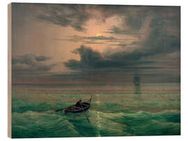 Quadro de madeira Moonlit Night on the Gulf of Salerno, 1827 - Ernst Ferdinand Oehme