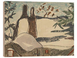 Cuadro de madera Snowy Rooftops and Trees - Arthur Garfield Dove