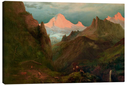 Canvas print The Glow of the Glaciers in Switzerland, 1848