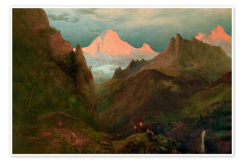 Plakat The Glow of the Glaciers in Switzerland, 1848