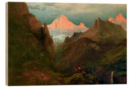 Holzbild Das Glühen der Gletscher in der Schweiz, 1848 - Ernst Ferdinand Oehme