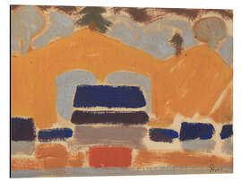 Tableau en aluminium Landscape with Houses, 1930