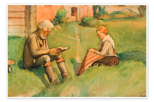 Poster Ruhiger Samstag - Albert Gebhard, 1896
