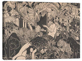 Lienzo Orpheus plays his harp for the animals - Henri van der Stok