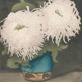 Magnettafel Zwei Chrysanthemen