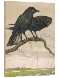 Wood print Two Crows - Frans Everbag
