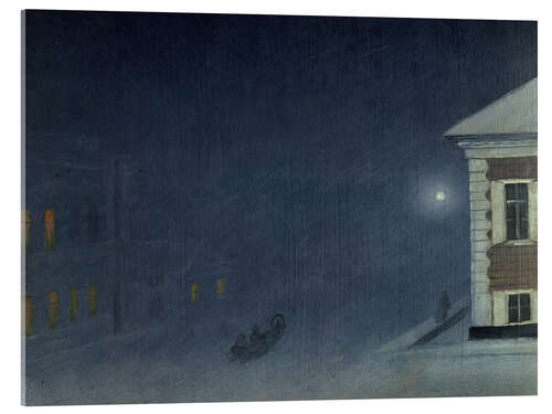 Quadro em acrílico Magistratskaia Street on a Moonlit Evening - Pavel M. Kosharov
