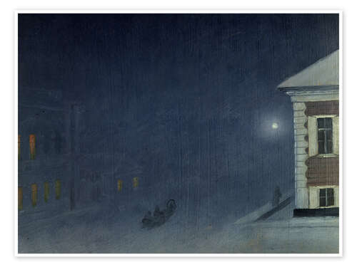 Plakat Magistratskaia Street on a Moonlit Evening - Pavel M. Kosharov