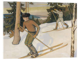 Acrylic print Boys Skiing - Väinö Blomstedt